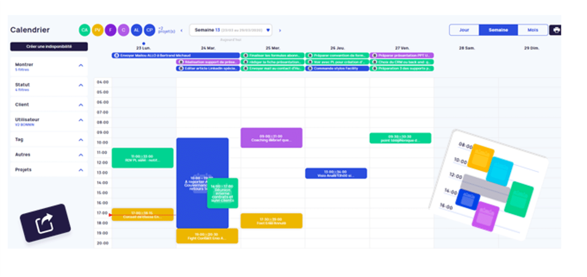 Partage de Calendrier pour la gestion de projets