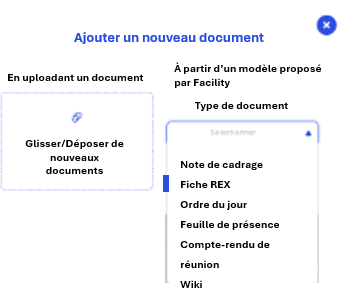 copie écran interface documents facility project